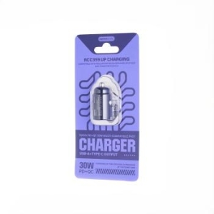 Ładowarka Samochodowa USB + USB Typ C Remax Tanya Series 30W PD QC RCC-359 Czarny - 181028