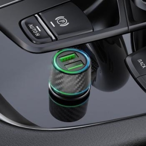 Ładowarka samochodowa 2xUSB Blavec BS21A Carbon QC 3.0 36W 3A Czarny - 181065