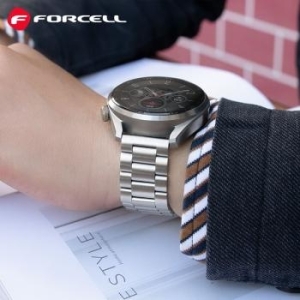 Pasek stalowy zatrzask Samsung Galaxy Watch Forcell F-Design FS06 22mm Srebrny - 181536