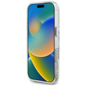 Markowy Hard Case Guess IML Metal Colored Circle Classic Logo MagSafe Apple iPhone 16 Pro Różowy - 181749