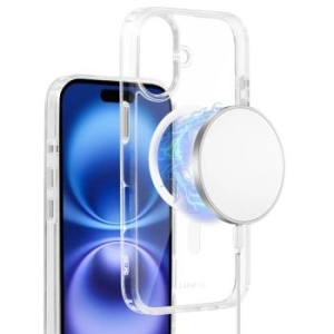 Markowy Silikon Liavec Glossy Magsafe Clear Case Apple iPhone 16 Biały - 181765
