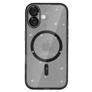 Glitter Magsafe Case Apple iPhone 16 Czarny Clear - 181891
