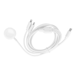 Kabel 3w1 Typ C do 2 x Lightning Apple Watch 3W 2A C3168 1,2m Biały - 182208