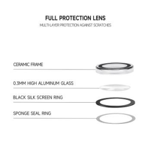 Szkło Hartowane na aparat Tel Protect 3D Lens Apple iPhone 16 Pro / 16 Pro Max Czarny (obiektyw 3 sztuki) - 182310
