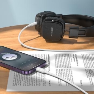 Kabel AUX Lightning na jack 3,5mm Borofone BL21 Lemon 1m Biały - 182325