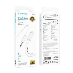 Kabel AUX Lightning na jack 3,5mm Borofone BL21 Lemon 1m Biały - 182326