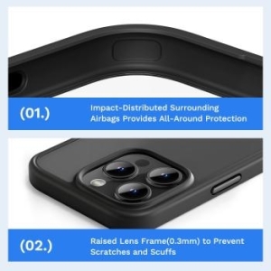 Markowy Armor Case Rock Guard Series Apple iPhone 16 Pro Przezroczysty/Czarny - 182357