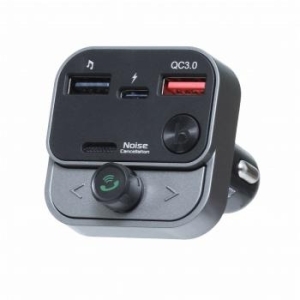 Transmiter FM Bluetooth 5.0 + USB A QC3.0 + Typ C (total 30W) Art FM-84B Czarny - 182464