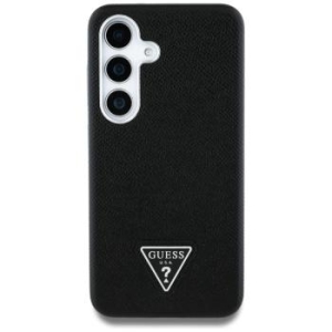 Markowy Hard Case Guess Grained Triangle Logo MagSafe Samsung Galaxy S25 Czarny - 183625