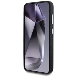 Markowy Hard Case Guess Grained Triangle Logo MagSafe Samsung Galaxy S25 Czarny - 183626