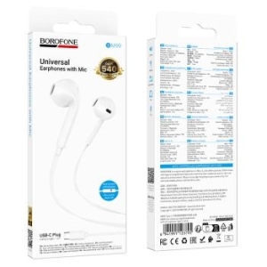 Słuchawki Typ C z mikrofonem (DAC) Borofone BM99 Star Biały - 183665