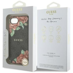 Markowy Hard Case Guess 4G PU Big Logo Apple iPhone 16e (SE 4 2025) Brązowy - 183741