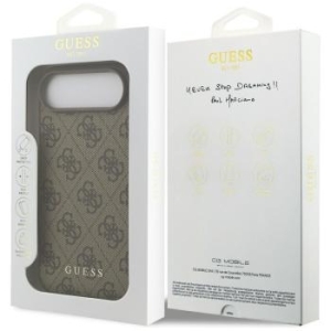 Markowy Hard Case Guess PU 4G Classic Apple iPhone 17 Air Brązowy - 184335