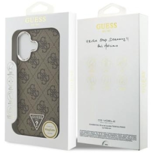Markowy Hard Case Guess PU 4G W/Triangle Logo SL Apple iPhone 17 Brązowy - 192223