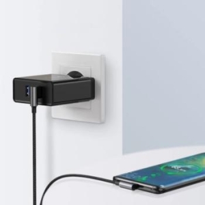 Kabel kątowy USB na Typ C Ugreen US176 QC 3.0 3A 1m Szary - 184628