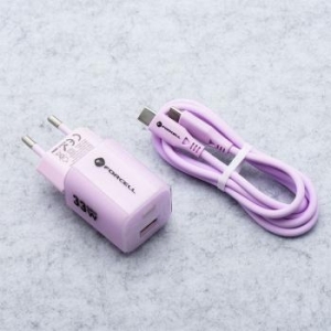 Ładowarka sieciowa USB + USB Typ C Forcell F-Energy GaN III Crystal Color + Kabel Typ C na Typ C Fioletowy - 184706