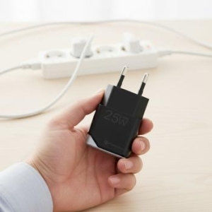 Ładowarka sieciowa Typ C Forcell F-Energy Ultra Slim GaN III PD QC4.0 3A 25W Czarny - 192361