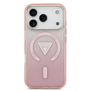 Markowy Hard Case Guess IML Gradient W  Triangle Logo Apple iPhone 17 Pro Różowy - 192368