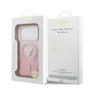 Markowy Hard Case Guess IML Gradient W  Triangle Logo Apple iPhone 17 Pro Różowy - 192370