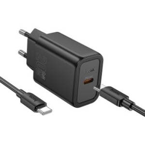 Ładowarka sieciowa Hoco USB C QC PD 20W + Kabel Typ C do Lightning N60 Czarny - 192388