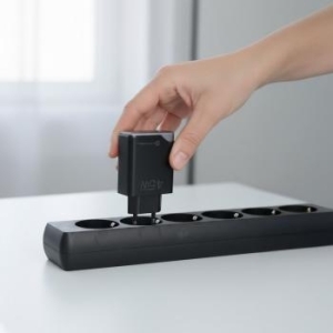 Ładowarka sieciowa USB + Typ C Forcell F-Energy Ultra Slim GaN III PD QC4.0 3A 45W Czarny - 192584