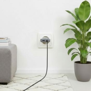 Ładowarka sieciowa 2xTyp C Forcell F-Energy Ultra Slim GaN III PD QC4.0 3A 45W Czarny - 192592