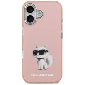 Markowy Hard Case Karl Lagerfeld IML Aquarelle Choupette & Logo Apple iPhone 17 Różowy - 192645