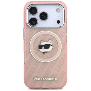 Markowy Hard Case Karl Lagerfeld IML Choupette Head Logo Apple iPhone 17 Pro Max Różowy - 192653