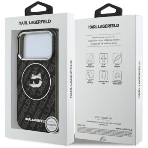 Markowy Hard Case Karl Lagerfeld IML Choupette Head Logo Apple iPhone 17 Pro Max Czarny - 192659