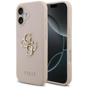 Markowy Hard Case Guess Grained Big 4G & Classic Logo Apple iPhone 17 Różowy - 192811
