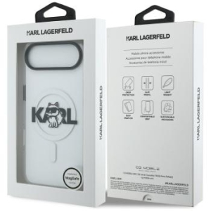 Markowy Hard Case Karl Lagerfeld IML Choupette Sketch Logo Magsafe Apple iPhone 17 Air Przezroczysty - 192822