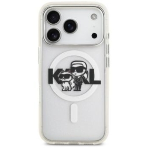 Markowy Hard Case Karl Lagerfeld IML Choupette Sketch Logo Magsafe Apple iPhone 17 Pro Max Przezroczysty - 192824