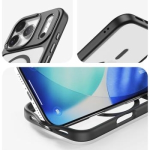 Markowy Armor Case Rock Guard Lens Protection Series Magnetic Apple iPhone 17 Przezroczysty/Czarny - 192841