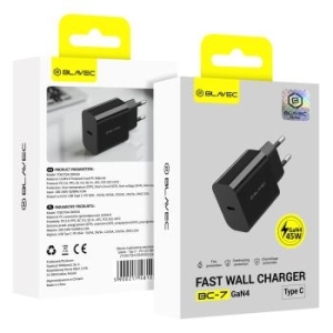 Ładowarka sieciowa Typ C Blavec BC-7 GaN4 PD QC 45W 3A Czarny - 207105