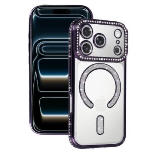 Bling Magsafe Case Apple iPhone 17 Pro Fioletowy - 193202