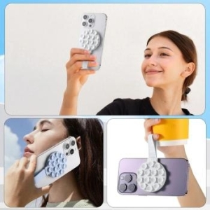 Uchwyt silikonowa przyssawka magnetyczna z pierścieniem na palec MSH9 Czarny - 193320