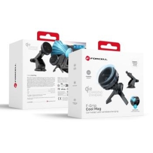 Uchwyt do kratki / szyby magnetyczny MagSafe Forcell F-Grip Cool Mag 15W Czarny - 193361