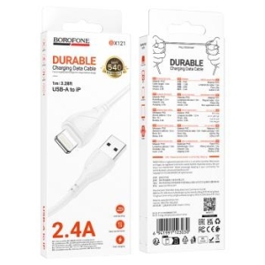 Kabel USB na Lightning Borofone BX121 Energy 2,4A 1m Biały - 193448