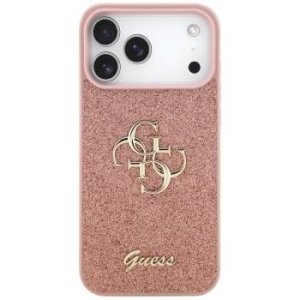 Markowy Hard Case Guess Fixed Glitter Big 4G Apple iPhone 17 Pro Max Różowy - 193574
