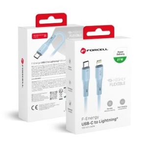 Kabel Typ C na Lightning Forcell F-Energy PD 3A 27W Silicone 1m C346 Niebieski - 193579