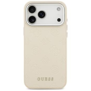 GUESS futerał do IPHONE 17 Pro kompatybilny z MagSafe GUHMP17LPSPOSSSE (PU W  Peony Hot Stamp Script) beżowy - 193676
