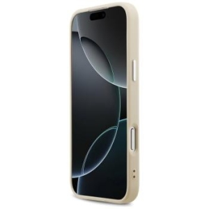 GUESS futerał do IPHONE 17 Pro kompatybilny z MagSafe GUHMP17LPSPOSSSE (PU W  Peony Hot Stamp Script) beżowy - 193677