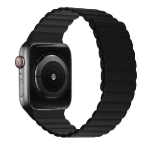 Pasek silikonowy magnetyczny dwustronny Apple Watch 38/40/41 Wzór 2 Czarny - 193810