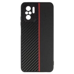 Carbon Case Xiaomi Redmi Note 10 / Note 10S / Poco M5S Czarny z czerwonym paskiem - 194673