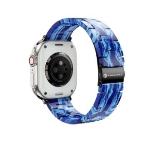 Pasek zatrzask żywiczny marmurkowy 42 / 44 / 45 / 49 mm Apple Watch Forcell F-Design FA04 Niebieski - 194914