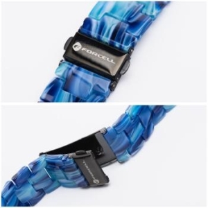 Pasek zatrzask żywiczny marmurkowy 42 / 44 / 45 / 49 mm Apple Watch Forcell F-Design FA04 Niebieski - 194917
