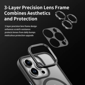 Markowy Armor Case Rock Guard Touch Matte Series Magnetic Apple iPhone 16 Pro Max Niebieskie - 194969