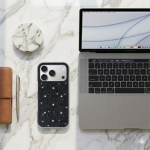 Flower Glitter Case Apple iPhone 17 Czarny - 195068