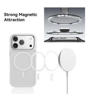 Markowy Armor Case Rock Guard Touch Matte Series Magnetic Apple iPhone 17 Pro Max Biały (metal lens frame) - 195365