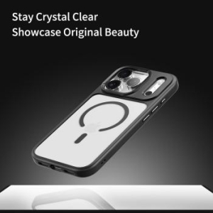 Markowy Hard Case Rock Guard Lens Protection Series Magnetic Apple iPhone 17 Pro Max Przezroczysty/Czarny - 195372